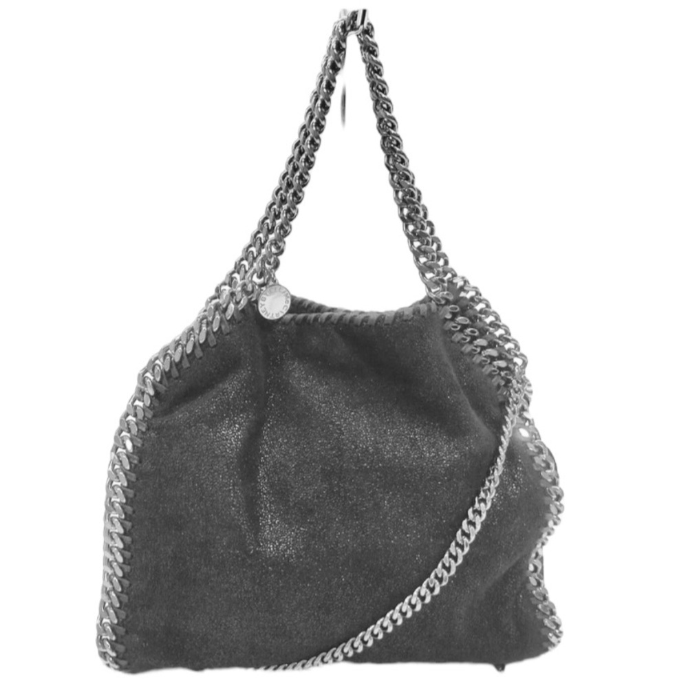 Stella McCartney Falabella Mini Faux Brushed Leather Black Edgy Chain Bag - Picture 6 of 16
